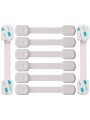 Lot de 8 Sécurité Enfant Portes de Placard Loquets, Adhésif Super Fort Système de Sangle & Loquet Réglable