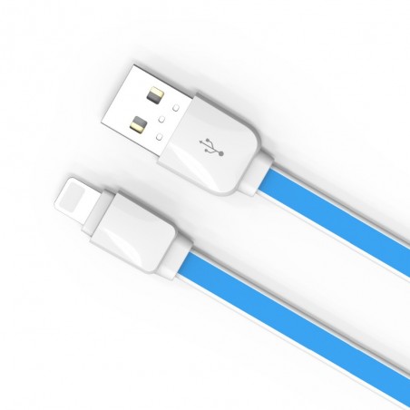Câble Slim LDNIO XS-07AI Bleu 1m compatible iPhone 5/6/7/7Pus/8/8 Plus/X/6s