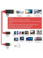 Câble Adaptateur Type-C vers HDMI Rouge 2 M Ultra HD 1080P 4K + USB