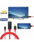 Câble Adaptateur Type-C vers HDMI Rouge 2 M Ultra HD 1080P 4K + USB