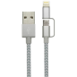 Câble 2 en 1 (Pour iPhone+Micro-USB) LDNIO LC84 Argent 1m Câble 2 en 1 (Pour iPhone+Micro-USB) LDNIO LC84 Argent 1m