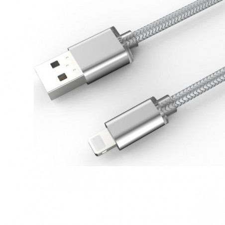 Câble Rond Lighting LDNIO LS08I Argent 1m iPhone 5/6/7/7 Plus/8/8 Plus