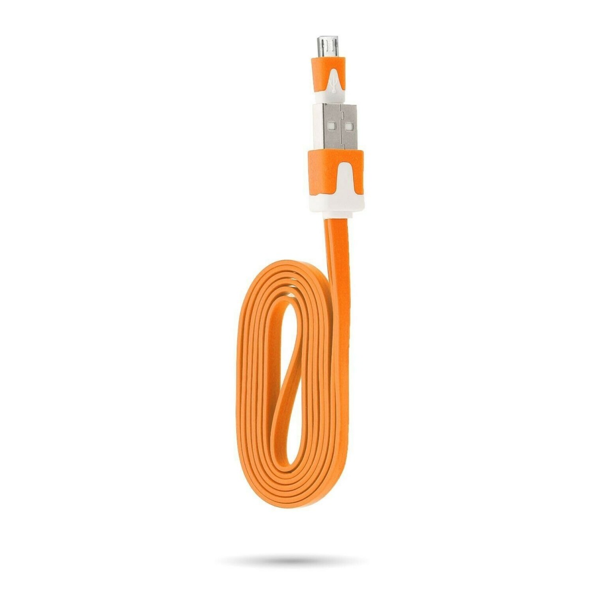 Câble chargeur plat 1m Micro usb Orange