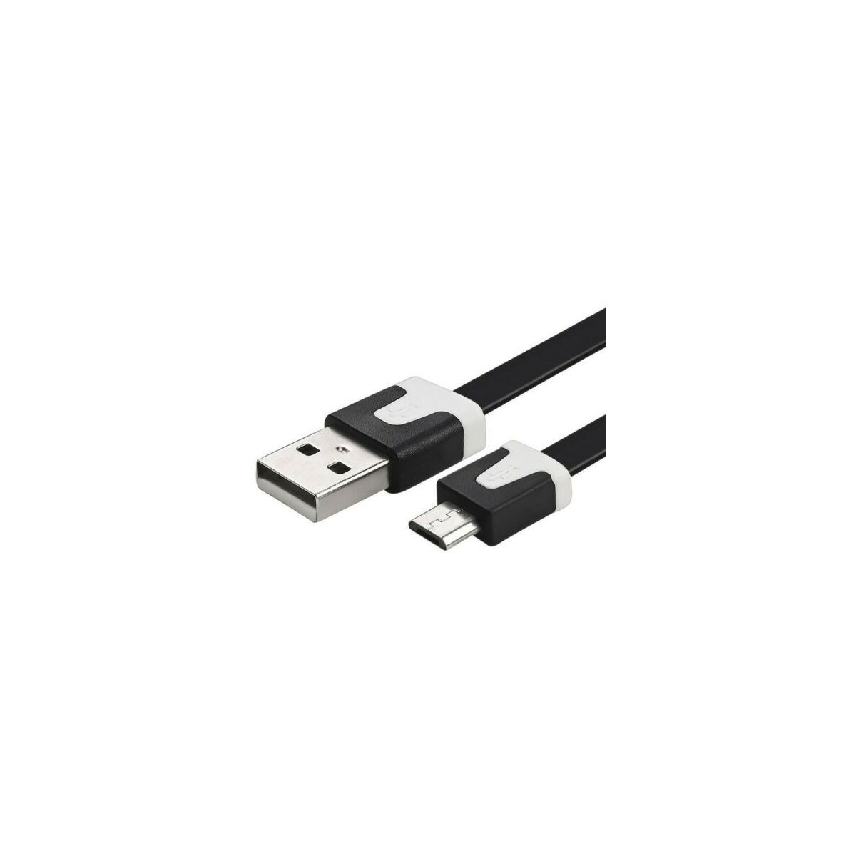 Câble chargeur plat 1m Micro usb Noir