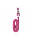 Câble chargeur plat 1m Micro usb Magenta