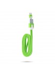 Câble chargeur plat 1m Micro usb Vert