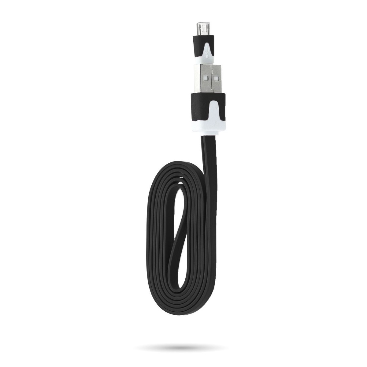 Câble chargeur plat 1m Micro usb Noir