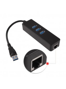 Adaptateur Ethernet RJ45 3 ports USB3.0 Hub réseau câblé