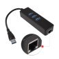Adaptateur Ethernet RJ45 3 ports USB 3.0 Hub réseau câblé Adaptateur Ethernet RJ45 3 ports USB 3.0 Hub réseau câblé