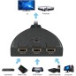 Hdmi Répartiteur switch commutateur avec cable 3 entrees 1 sortie 2K Hdmi Répartiteur switch commutateur avec cable 3 entrees 1 sortie 2K