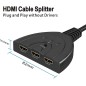 Hdmi Répartiteur switch commutateur avec cable 3 entrees 1 sortie 2K Hdmi Répartiteur switch commutateur avec cable 3 entrees 1 sortie 2K