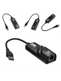 Adaptateur Ethernet USB 3.0 à RJ45 Lan Network USB Carte Gigabit 10/100 / 1000Mbps 3 ports USB3.0 pour Windows
