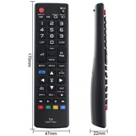 Télécommande compatible LG AKB73715601 pour Smart TV