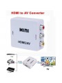 Adaptateur HDMI vers RCA vidéo audio adaptateur convertisseur HDMI2AV Blanc