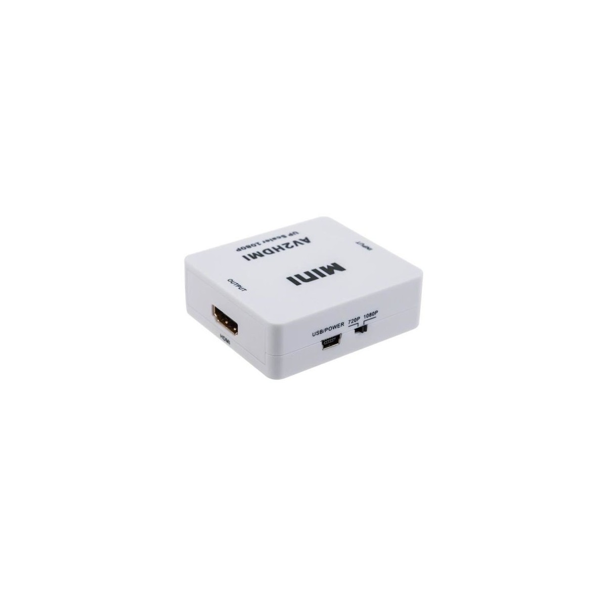 Adaptateur convertisseur RCA vers HDMI vidéo audio AV2HDMI Blanc