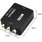 Adaptateur HDMI vers RCA Audio Video AV CVBS HD TV HDMI2AV Noir