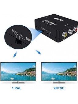 Adaptateur HDMI vers RCA Audio Video AV CVBS HD TV HDMI2AV Noir