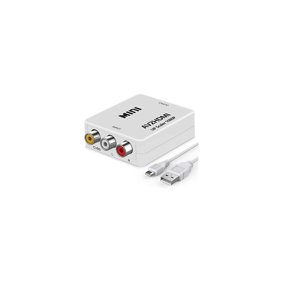 Adaptateur convertisseur RCA vers HDMI vidéo audio AV2HDMI Blanc