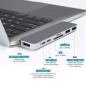Hub USB C, Adaptateur TypeC Hub pour MacBook Notebook Laptop ( 1*HDMI,2*USB-C PD,1*SD et Micro SD/TF ,2* USB 3.0 Ports )
