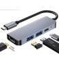 Hub USB C,Adaptateur USB C 4 en 1,Multiport Adapter HDMI,USB3.0 et USB2.0+PD Charge,pour MacBook Pro, iPad Pro, Pixelbook etc. Hub USB C,Adaptateur USB C 4 en 1,Multiport Adapter HDMI,USB3.0 et USB2.0+PD Charge,pour MacBook Pro, iPad Pro, Pixelbook etc.