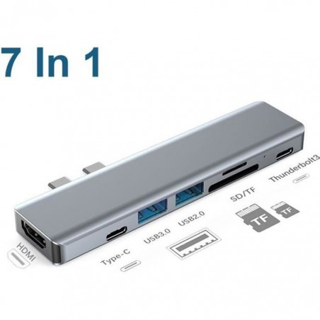 Hub USB C 7 en 1,avec Port Charge USB C, Port HDMI 4K,Adaptateur TypeC Hub pour MacBook   Notebook Laptop