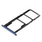 TIROIR SUPPORT CARTE DOUBLE SIM MICROSD DU HUAWEI Y6 2018 BLEU