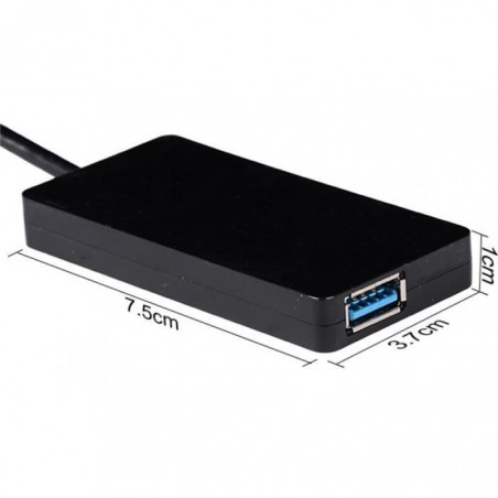 HUB 4 ports USB 3.0 Super haute vitesse adaptateur pour PC portable