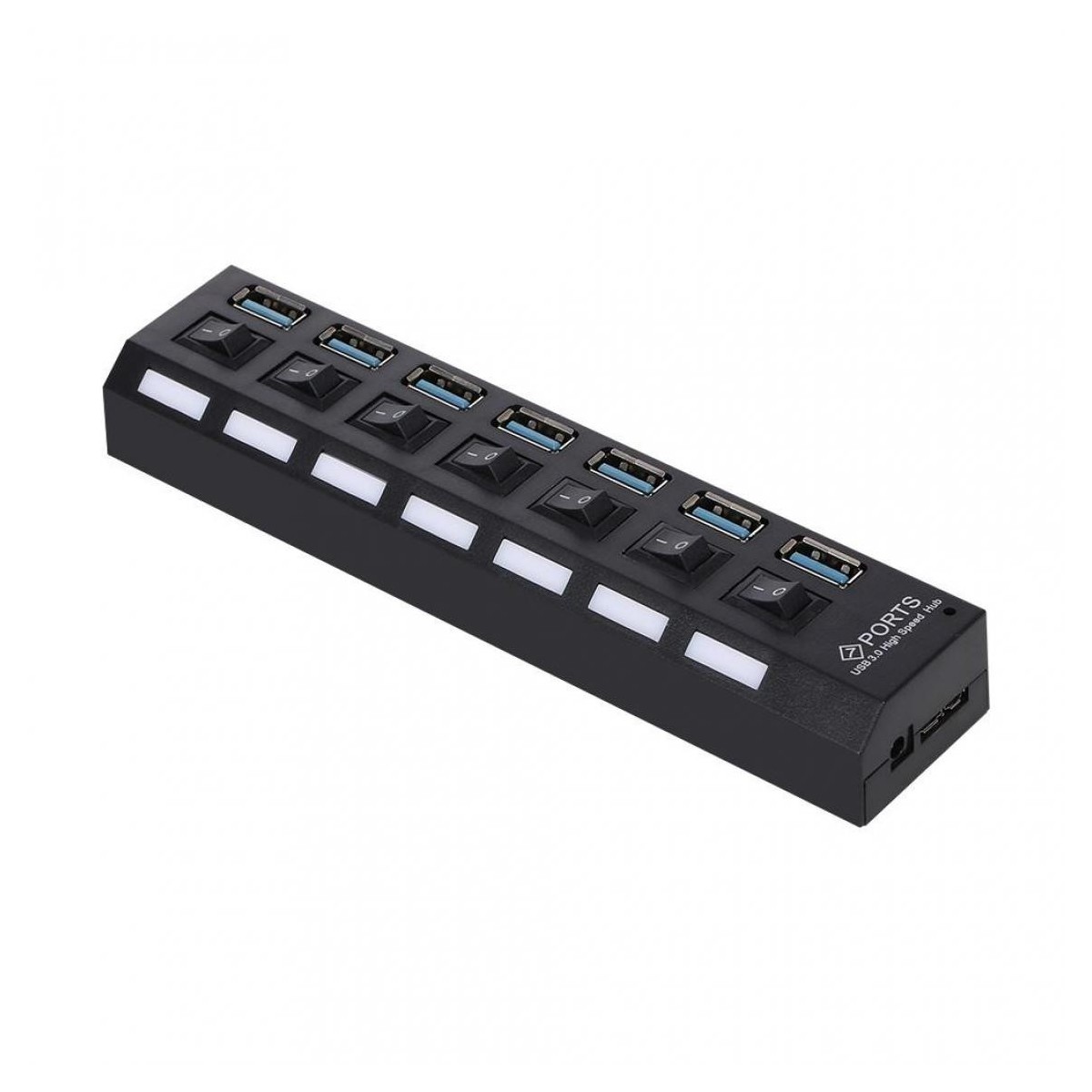 Hub Multiprise USB 3.0 avec 7 ports avec indicateur LED et interrupteurs individuels pour économiser l'énergie