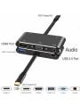 Adaptateur USB C vers HDMI 4K 5 en 1 Type-C vers HDMI / VGA / Audio / Port USB 3.0 + Port USB C (PD) Convertisseur pour MacBook 