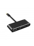 Adaptateur USB C vers HDMI 4K 5 en 1 Type-C vers HDMI / VGA / Audio / Port USB 3.0 + Port USB C (PD) Convertisseur pour MacBook 