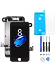 BLOC LCD POUR IPHONE 8 NOIR TOUT ASSEMBLÉ VITRE TACTILE + ECRAN LCD REMPLACEMENT + OUTILS + 1 VERRE TREMPÉ + JOINT