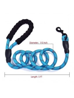 Laisse bleu pour Chien en Nylon Réglable Solide de Haute Qualité Réfléchissant 1,5 m Corde Grands ou Moyens Chiens