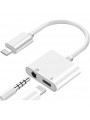 Adaptateur Jack 3.5mm casque audio & Chargeur pour iPhone Blanc