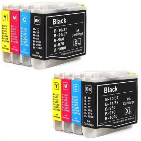 8 Cartouches compatible avec Brother LC1000/970
