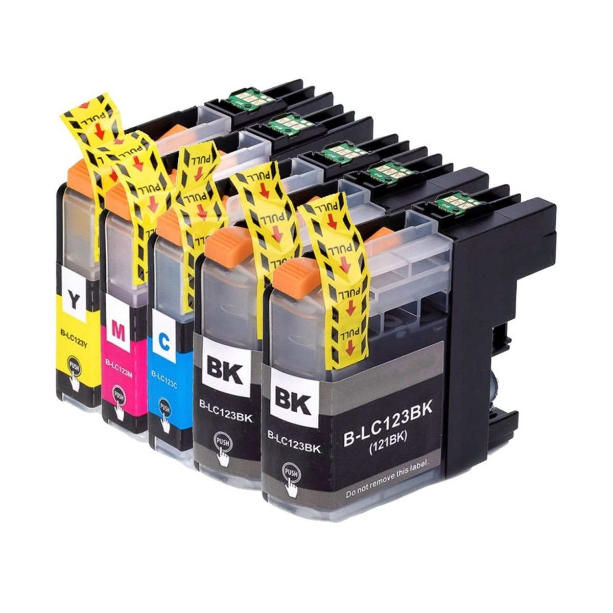 5 Cartouches compatibles BROTHER LC123 (2BK+CMY) 5 Cartouches compatibles BROTHER LC123 (2BK+CMY)