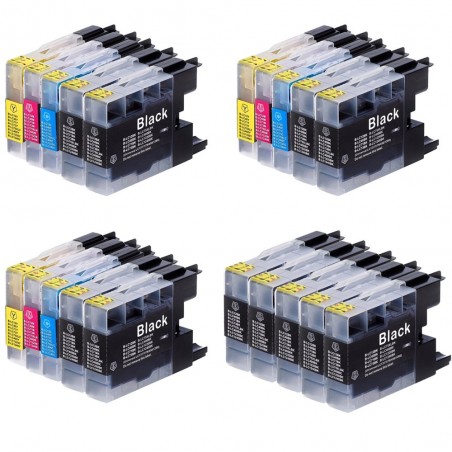 20 Cartouches compatible Brother avec LC1220/LC1240/LC1280 (11BK + 3C +3M + 3Y)