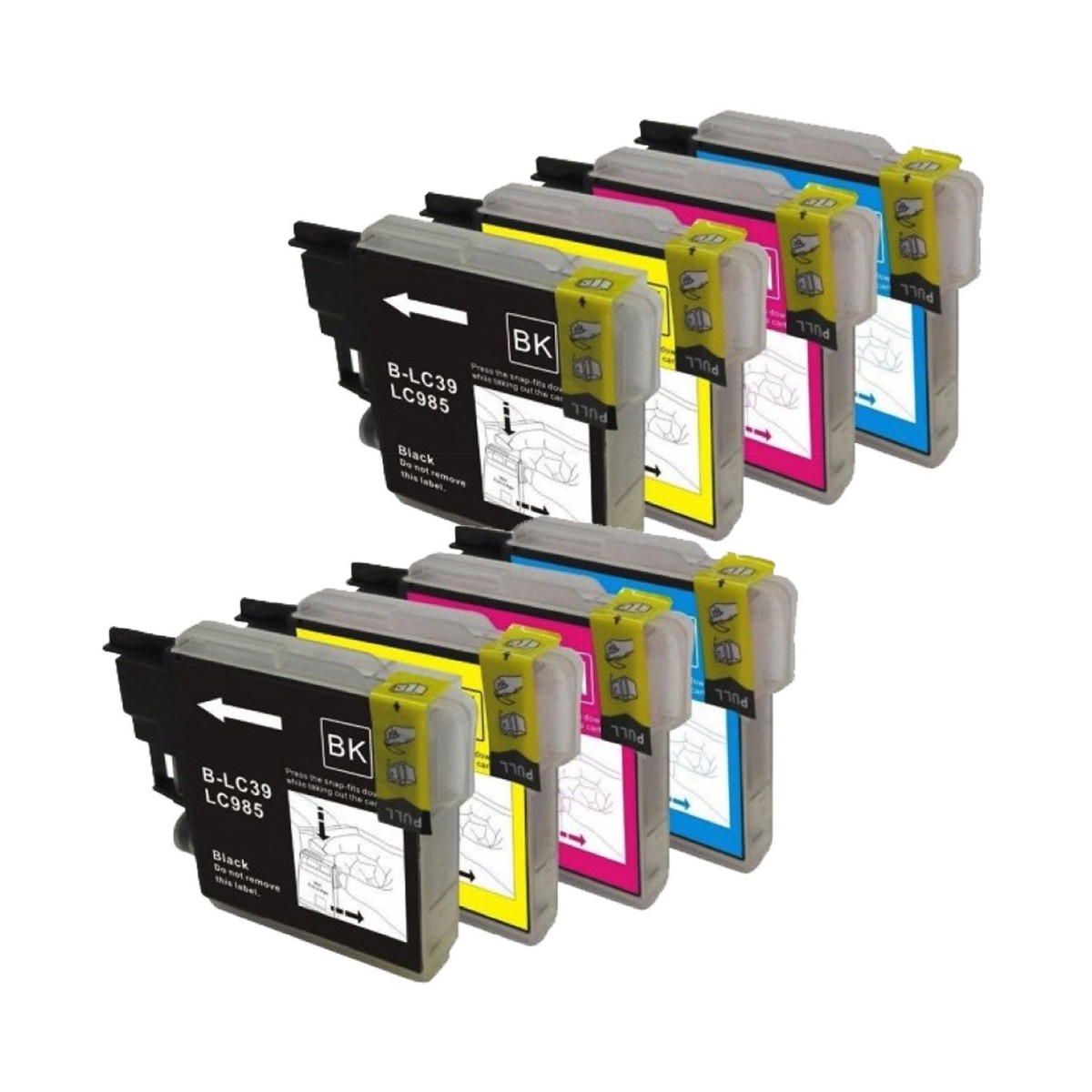 8 Cartouches compatibles avec Brother LC-39/LC975/LC985 8 Cartouches compatibles avec Brother LC-39/LC975/LC985