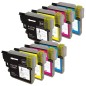 8 Cartouches compatibles avec Brother LC-39/LC975/LC985 8 Cartouches compatibles avec Brother LC-39/LC975/LC985