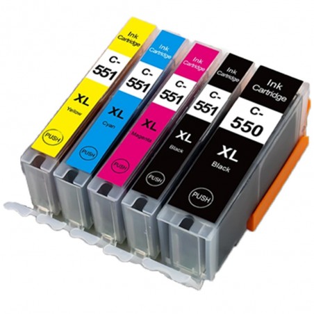 5 Cartouches compatibles Canon PGI-550 CLI-551