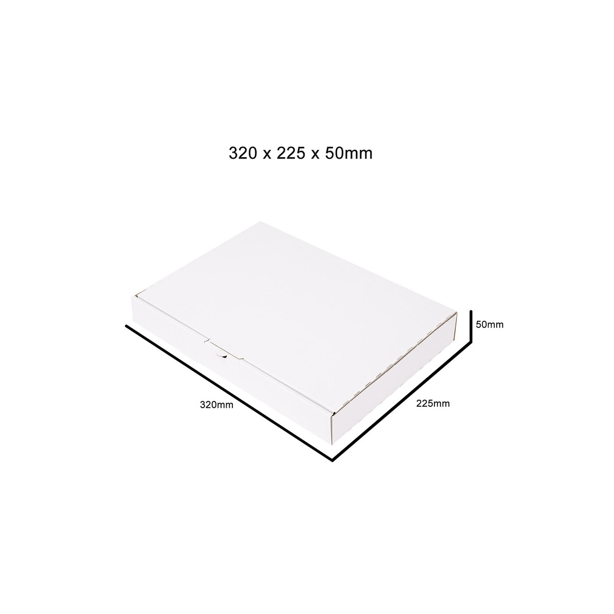 100 Boîtes pour expédition en carton blanc 320x225x50mm