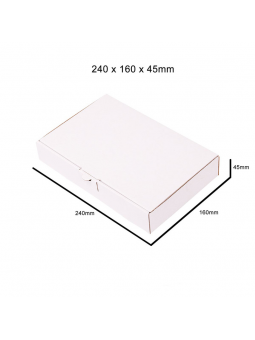 100 Boîtes pour expédition en carton blanc 240x160x45mm