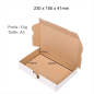 100 Boîtes pour expédition en carton blanc 240x160x45mm