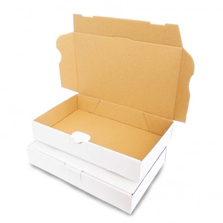 100 Boîtes pour expédition en carton blanc 240x160x45mm