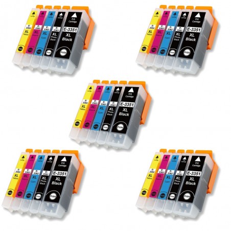 25 Cartouches compatibles avec EPSON T33 XL (Série Orange)