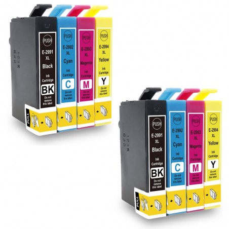 8 Cartouches compatibles EPSON T29 XL (Série Fraise)