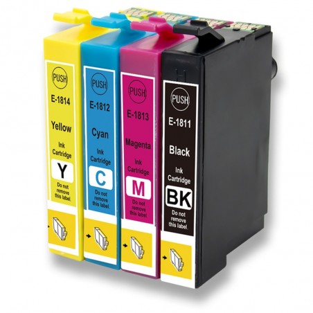 4 Cartouches Compatibles EPSON 18XL (Série Pâquerette)