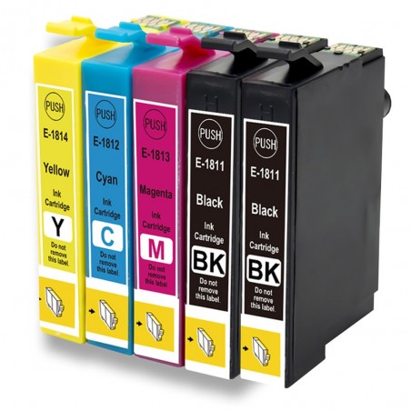 5 Cartouches Compatibles EPSON 18XL (Série Pâquerette)