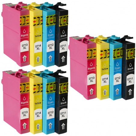 12 Cartouches compatibles EPSON T7015 (Série Guépard)