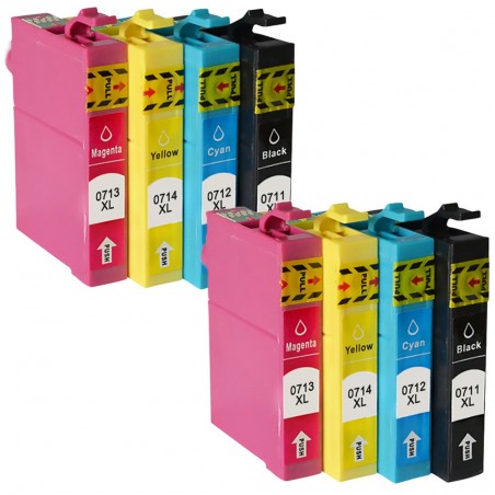 8 Cartouches compatibles EPSON T7015 (Série Guépard)