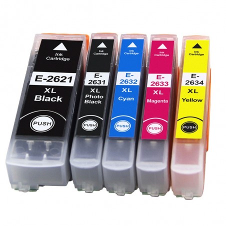 5 Cartouches compatibles EPSON 26XL (série Ours Polaire)
